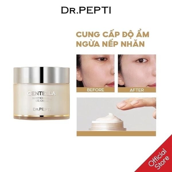 Kem dưỡng Dr.Pepti Centella Moist Soothing Gel Cream Rau Má Cấp Ẩm Làm Dịu Da 70ml