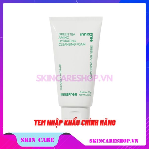 Sữa Rửa Mặt innisfree Green Tea Amino Hydrating Cleansing Foam 150g