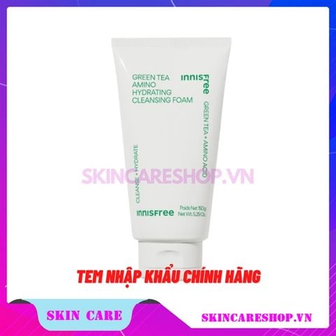 Sữa Rửa Mặt innisfree Green Tea Amino Hydrating Cleansing Foam 150g