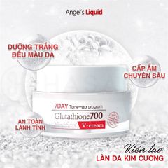 Kem Trắng Da Angels Liquid 7Day Whitening Program Glutathione 700 V-Cream 50ml