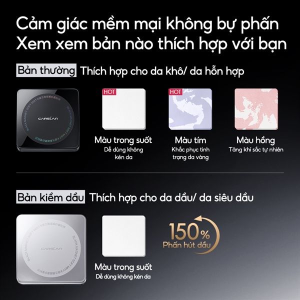 Phấn Phủ Dạng Nén Carslan Black Magnetic Soft Mist Powder 8g
