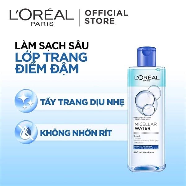 Nước tẩy trang L'Oreal Paris Micellar Water 400ml
