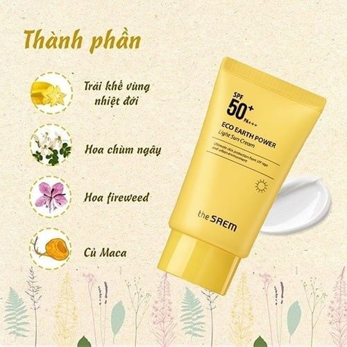 Kem Chống Nắng Dưỡng Ẩm Sâu The Saem Light Sun Cream SPF50+ PA++++ 50g