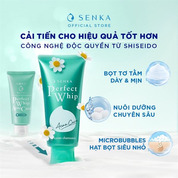 Sữa rửa mặt trị mụn Senka Perfect Whip Acne Care 100g