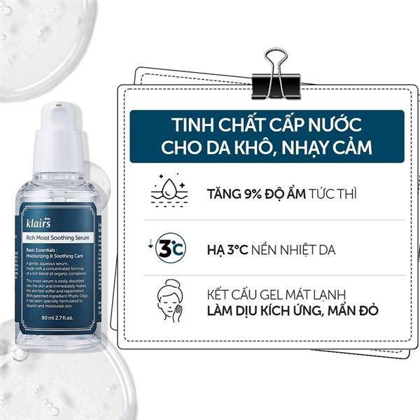 Tinh Chất Dưỡng Ẩm Klairs Rich Moist Soothing Serum 80ml