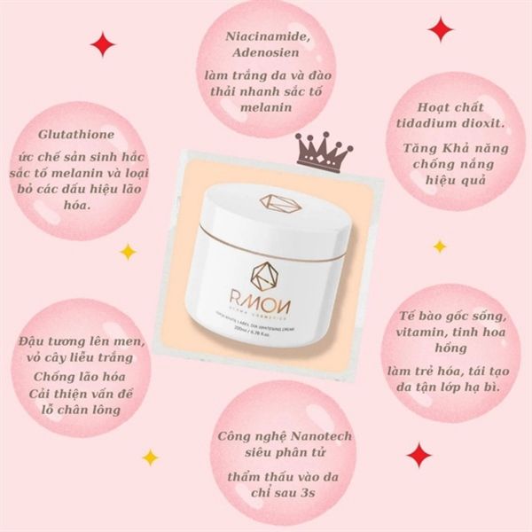 Kem Dưỡng Trắng Rmon White Label Dia Whitening Cream 200ml