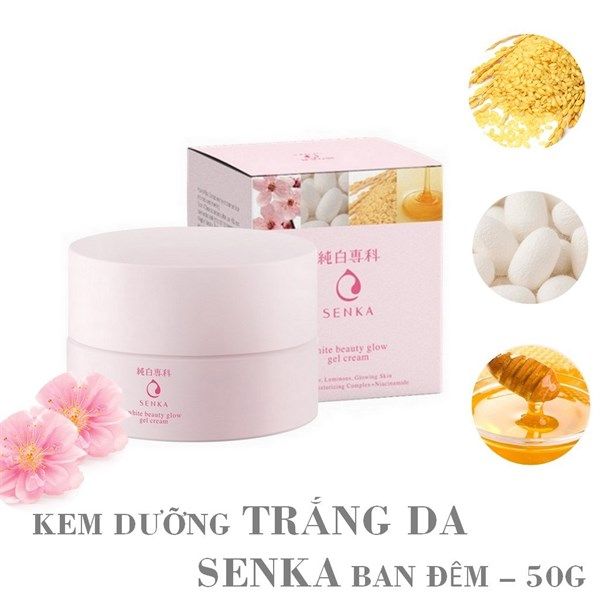 Kem Dưỡng Trắng Da Senka White Beauty Glow Gel Cream 50g