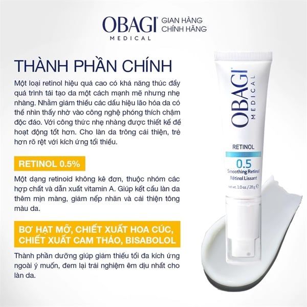 Kem Dưỡng Ẩm & Giảm Nếp Nhăn Obagi Retinol 28g