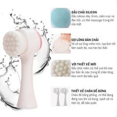 Cọ rửa mặt 2 đầu 3D massage làm sạch sâu phong Cách Hàn Quốc