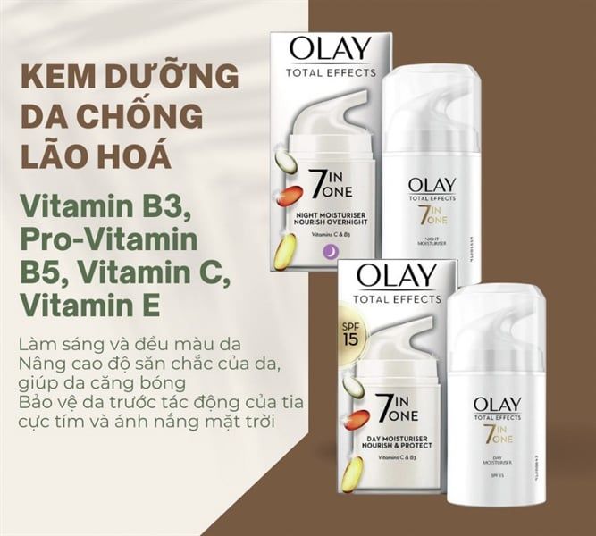 Kem Dưỡng Da Ban Đêm Olay Total Effects 7in1 Night Moisturiser Nourish Overnight 50ml