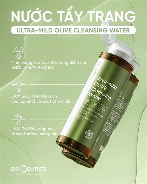 Tẩy Trang Drceutics Ultra Mild Olive Cleansing Water 500ml