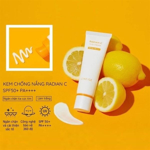 Kem Chống Nắng Laneige Radian-C Dưỡng Sáng Da 10ml