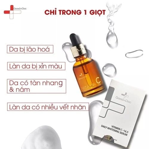 Serum Dưỡng Sáng Da Goodndoc Vitamin C 16.5 Daily Whitening Serum 30ml