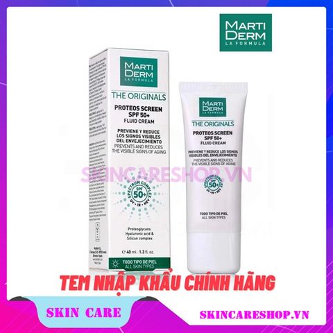 Kem Chống Nắng MartiDerm The Originals Proteos Screen SPF50+ Fluid Cream 40ml