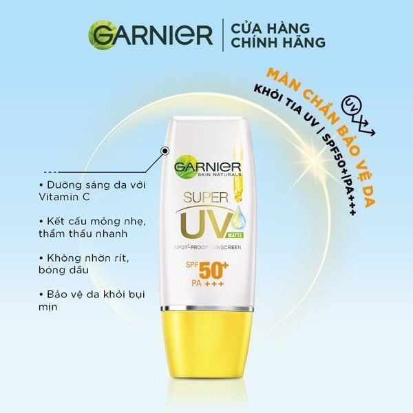 Kem Chống Nắng Garnier Bright Complete Vitamin C Super UV Matte 15ml