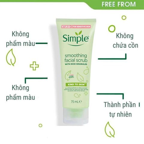 Tẩy Da Chết Simple Kind To Skin Smoothing Facial Scrub 75ml