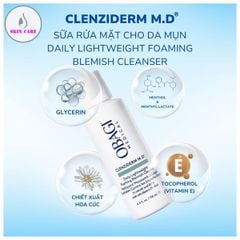 Sữa Rửa Mặt Obagi Clenziderm MD Daily Lightweight Foaming Blemish Cleanser 118ml