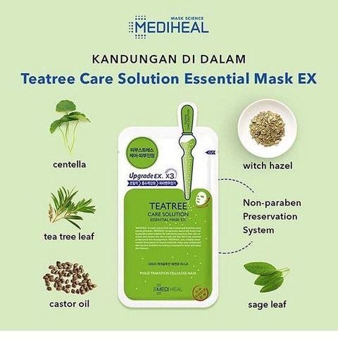 Mặt Nạ Ngừa Mụn Mediheal Tee Tree Care Solution Essential Mask Upgrade Ex 24ml