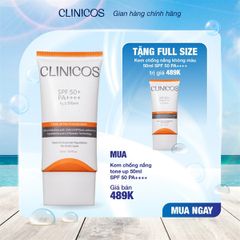 Kem chống nắng nâng tông tự nhiên Clinicos Tone Up Truth Sunscreen SPF50+ 50ml