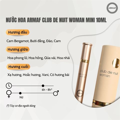 Nước hoa Armaf Club de nuit Woman 10ml