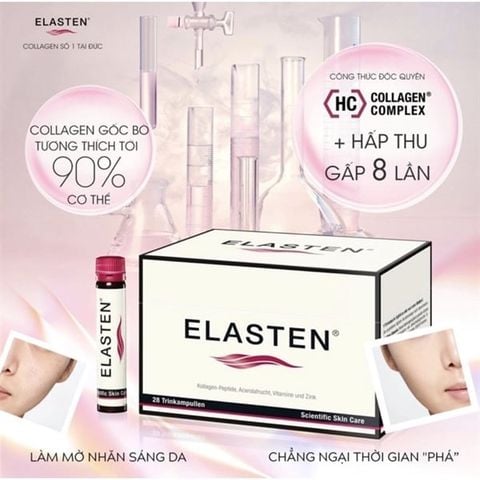 Nước Uống Bổ Sung Collagen, Làm Đẹp Da Elasten (28 ống x 25ml)