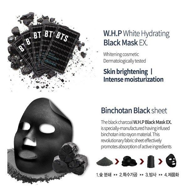Mặt Nạ Than Hoạt Tính Dưỡng Trắng Da Mediheal W.H.P White Hydrating Black Mask EX 25ml