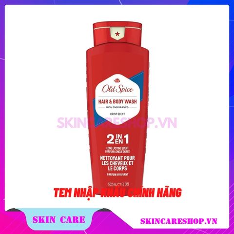 Sữa Tắm Gội Old Spice Hair + Body Wash High Endurance Crisp Scent 2 In 1 532ml