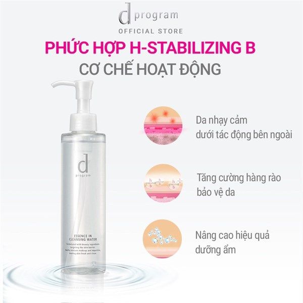 Nước Tẩy Trang Dưỡng Da D Program Essence In Cleansing Water 180ml