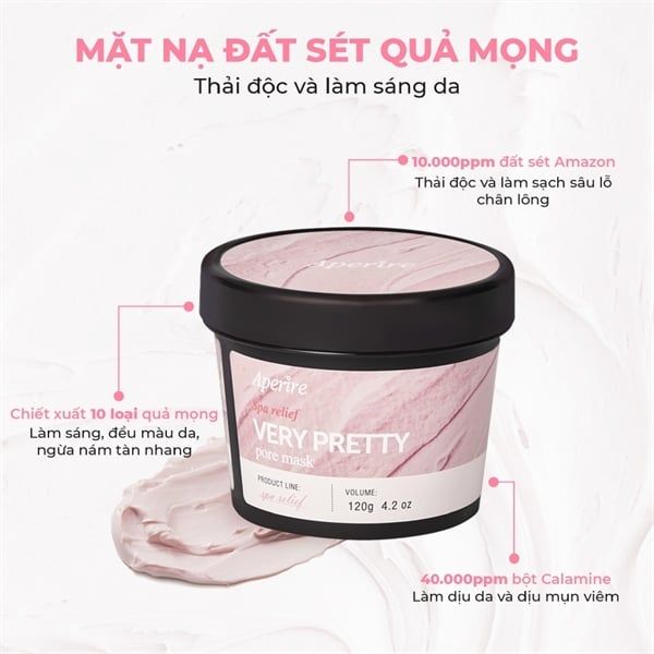 Mặt Nạ Đất Sét Làm Sạch, Sáng Da Aperire Spa Relief 120g