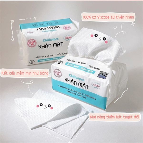 Khăn mặt khô Chillwipes - 80 miếng