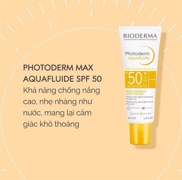 Kem chống nắng giảm bóng nhờn Bioderma Photoderm Aquafluide SPF50+ Claire 40ml