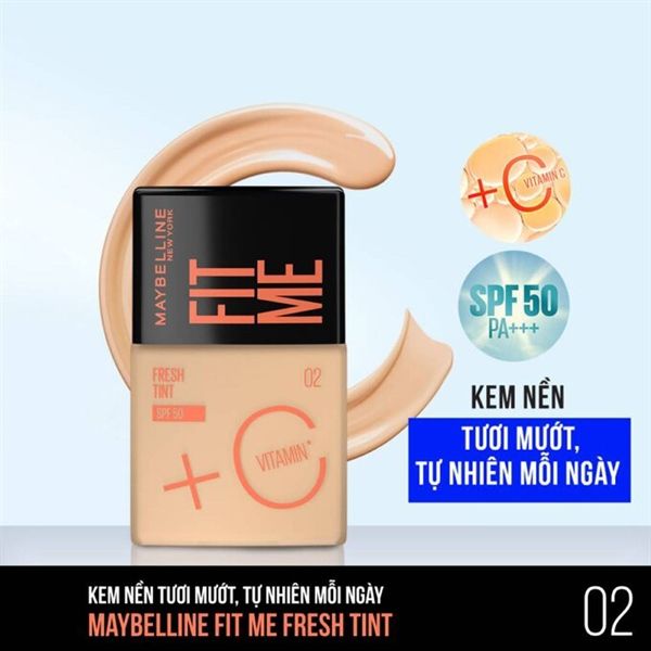 Kem Nền Tươi Mướt Chống Nắng Maybelline Fit Me Fresh Tint SPF50