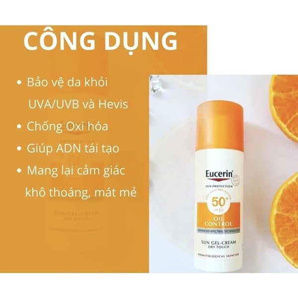 Kem chống nắng Eucerin Sun Dry Touch Acne Oil Control SPF50+ 50ml