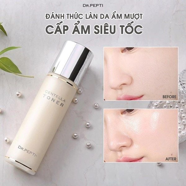 Nước Hoa Hồng Căng Mịn Sáng Da Dr.Pepti+ Centella Toner 180ml