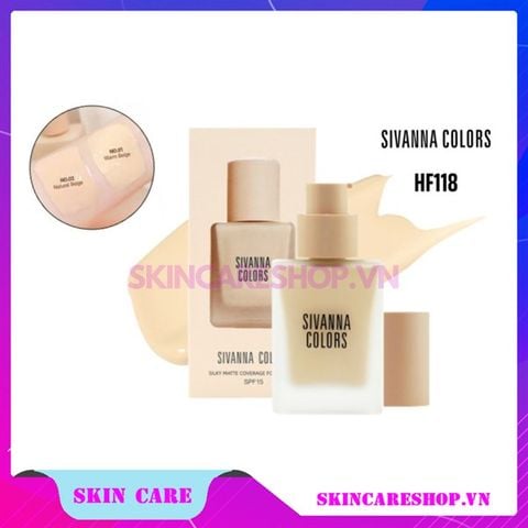 Kem nền Sivanna Silky Matte Coverage Foundation HF118 30ml