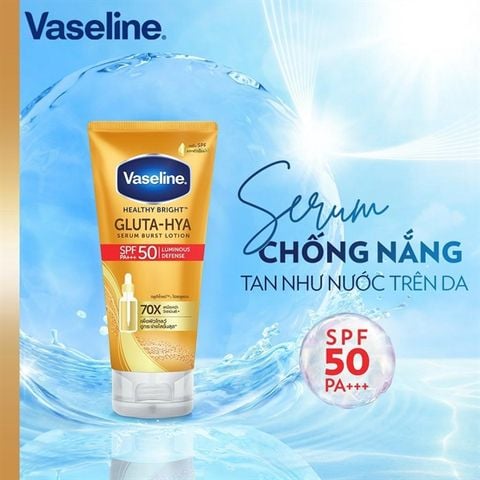 Serum Chống Nắng Vaseline Healthy Bright Gluta-Hya Serum Burst Lotion SPF50 PA+++ 260ml