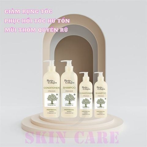 Dầu Gội & Xả Biotin Collagen Voudioty Professional Phục Hồi Chống Rụng Tóc 500ml/chai