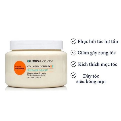 Kem Ủ Tóc Olexrs+HairSalon Argan Oil Collagen Complex Repair Mask