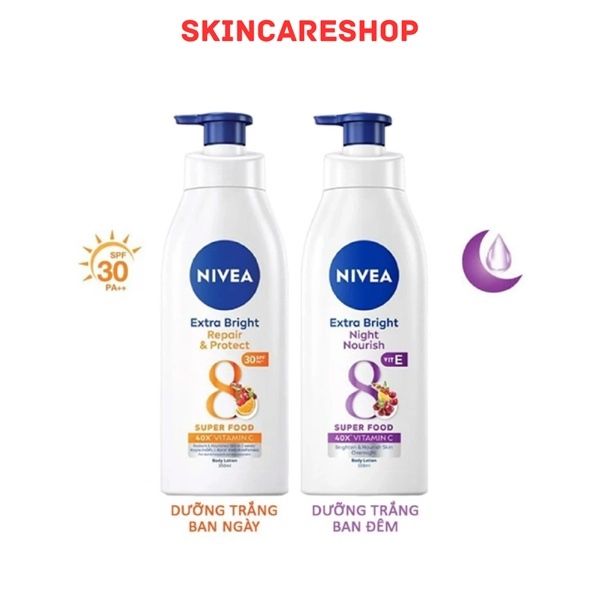 Sữa dưỡng thể Nivea Extra Bright Night Nourish 350ml