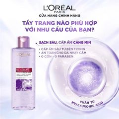 Nước Tẩy Trang Làm Sạch Và Siêu Cấp Ẩm L'oreal Revitalift Hyaluronic Acid Hydrating Micellar Water