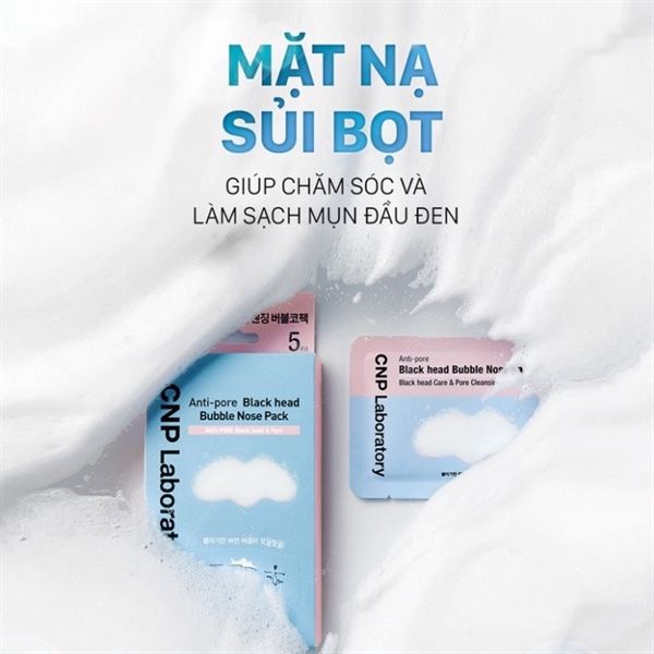 Mặt nạ lột mụn đầu đen vùng mũi CNP Anti-Pore Black Head Bubble Nose Pack (5 miếng)