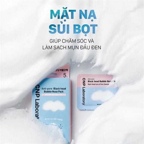 Mặt nạ lột mụn đầu đen vùng mũi CNP Anti-Pore Black Head Bubble Nose Pack (5 miếng)