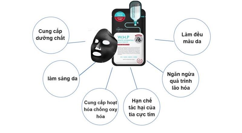 Mặt Nạ Than Hoạt Tính Dưỡng Trắng Da Mediheal W.H.P White Hydrating Black Mask EX 25ml