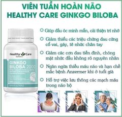 Viên Uống Bổ Não Ginkgo biloba 2000 health care 100viên