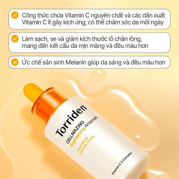 Tinh Chất Dưỡng Torriden Cellmazing Vita C Brightening Ampoule 10ml