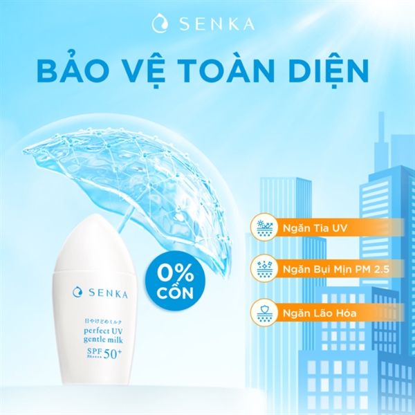 Sữa Chống Nắng Cho Da Nhạy Cảm Senka Perfect UV Gentle Milk SPF50+ PA++++ 40ml