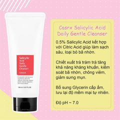 Sữa Rửa Mặt Cosrx Salicylic Acid Daily Gentle Cleanser 150ml