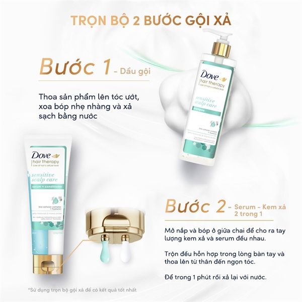 Kem Xả DOVE Serum 2 trong 1 Scalp care 230ml