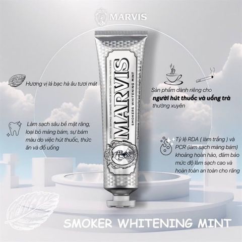 Kem đánh răng Marvis Smoker Whitening Mint Toothpaste 85ml