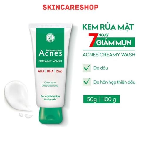 Sữa rửa mặt ngăn ngừa mụn Acnes Creamy Wash 100g